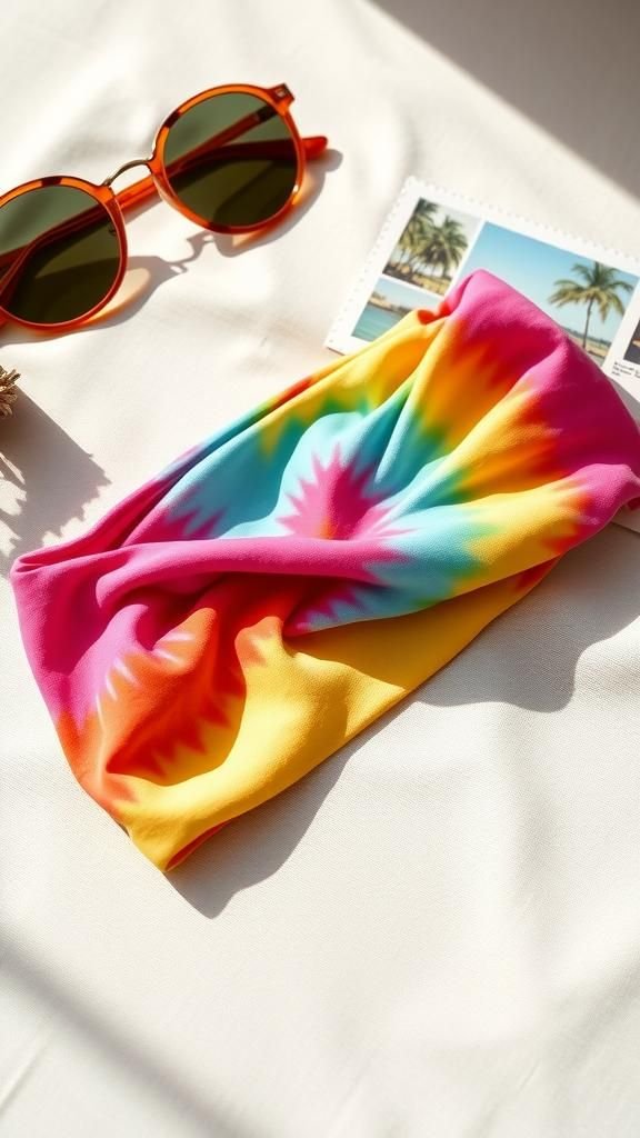 Tie-Dye Jersey Headband With Easygoing Color Swirls