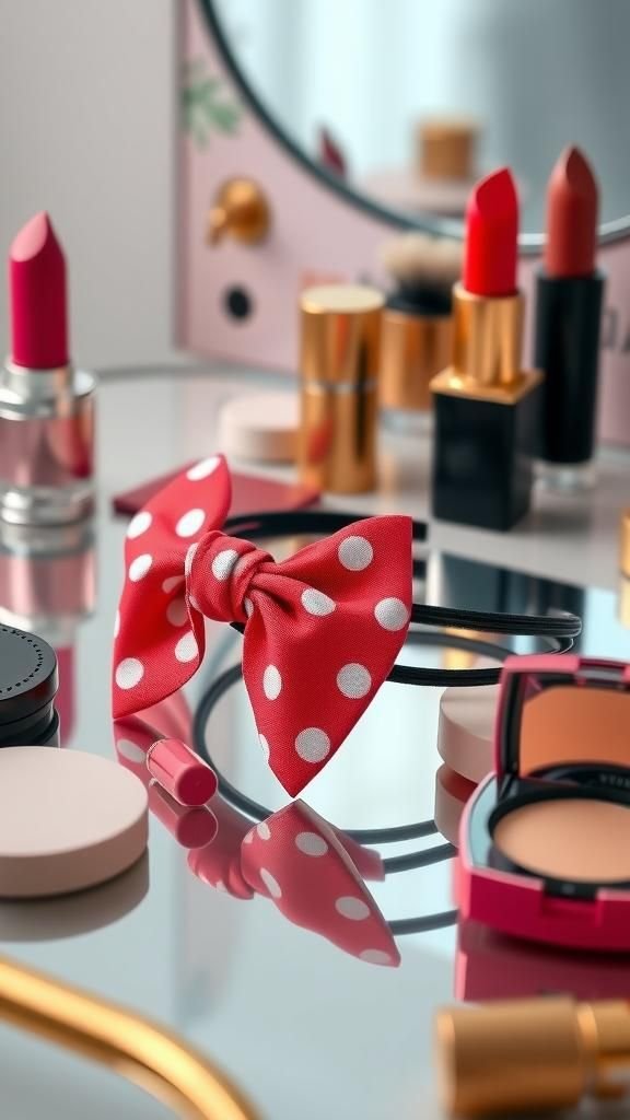 Wire-Core Bow Headband From Printed Cotton