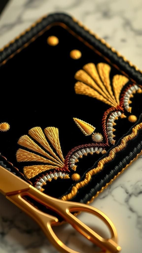 Emblème Métallisé Art Déco Étincelant