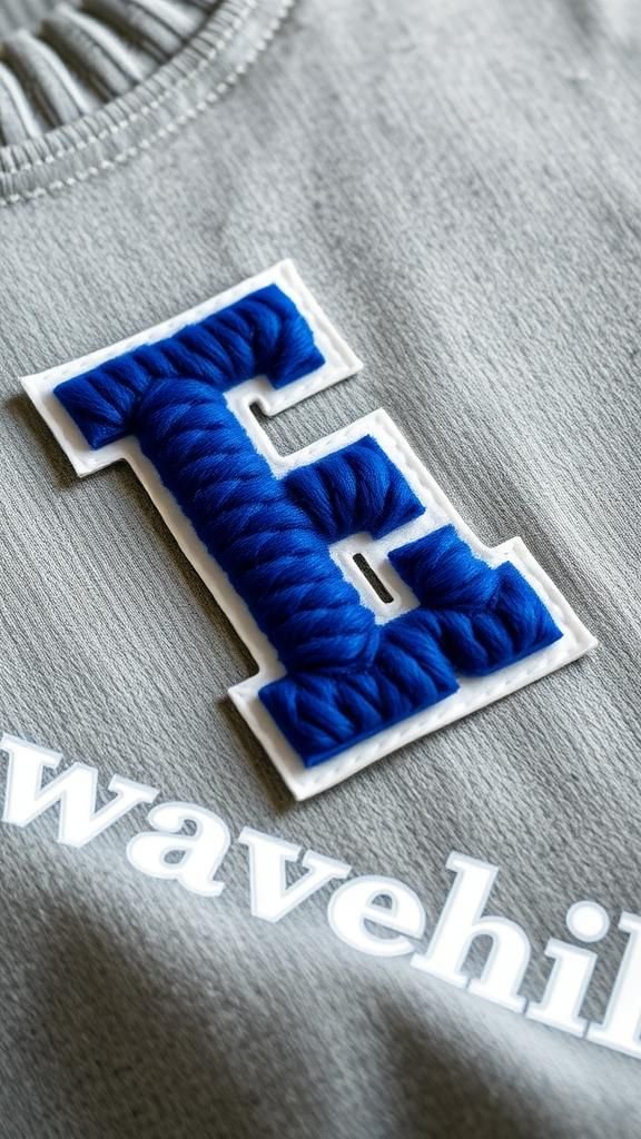 Lettre Varsity Chenille Contour Brodé