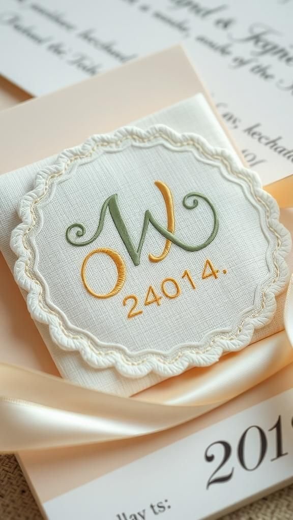 Patch Mariage Date Et Initiales Entrelacées