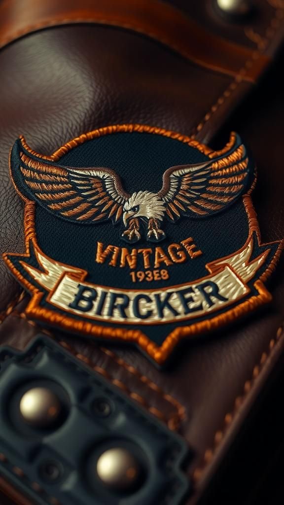 Patch Vintage Motard Avec Aigle Déployé