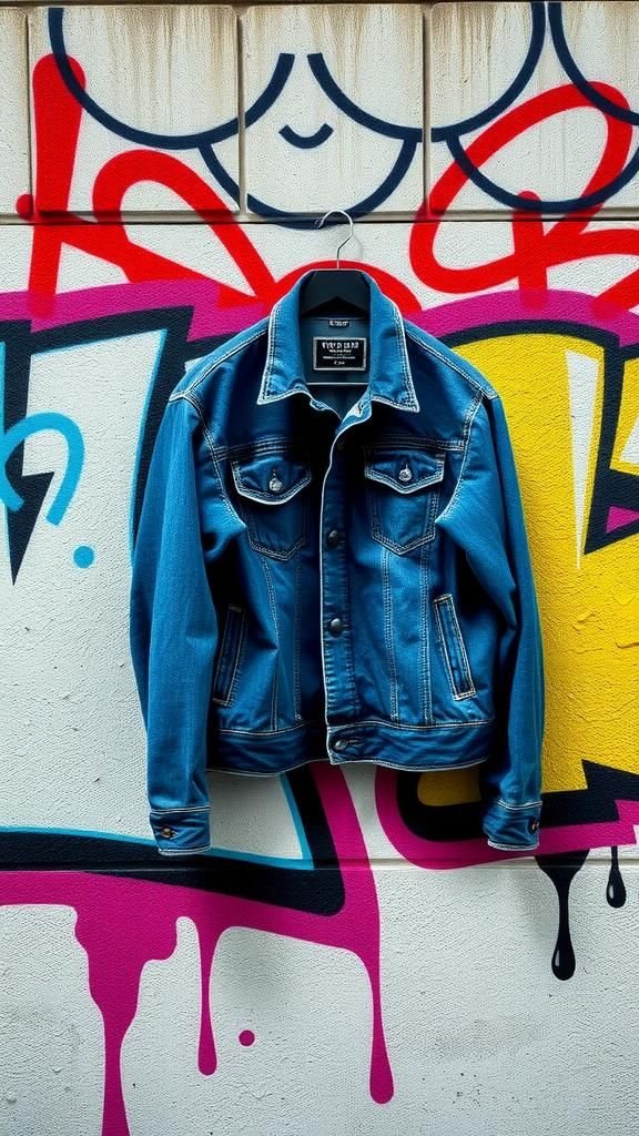 Graffiti Aérosol Street Art Sur Toile Denim