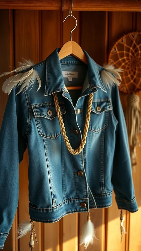 Épaules Ornées De Plumes Et Galons Bohèmes