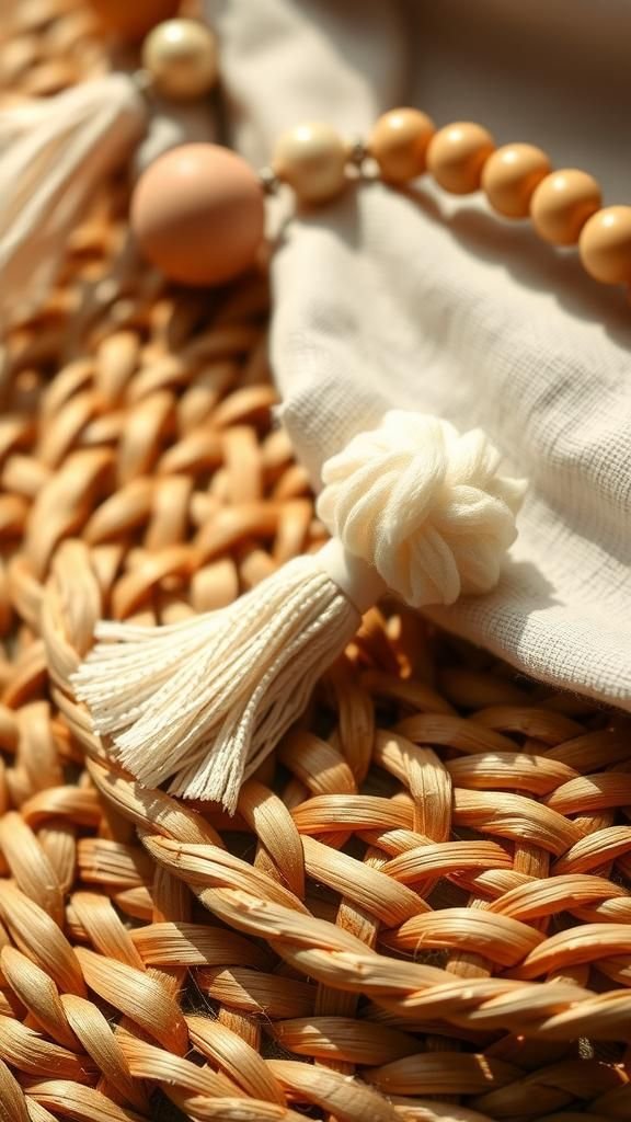 Clip Perlé Avec Pompon Pour Note Bohème Chic