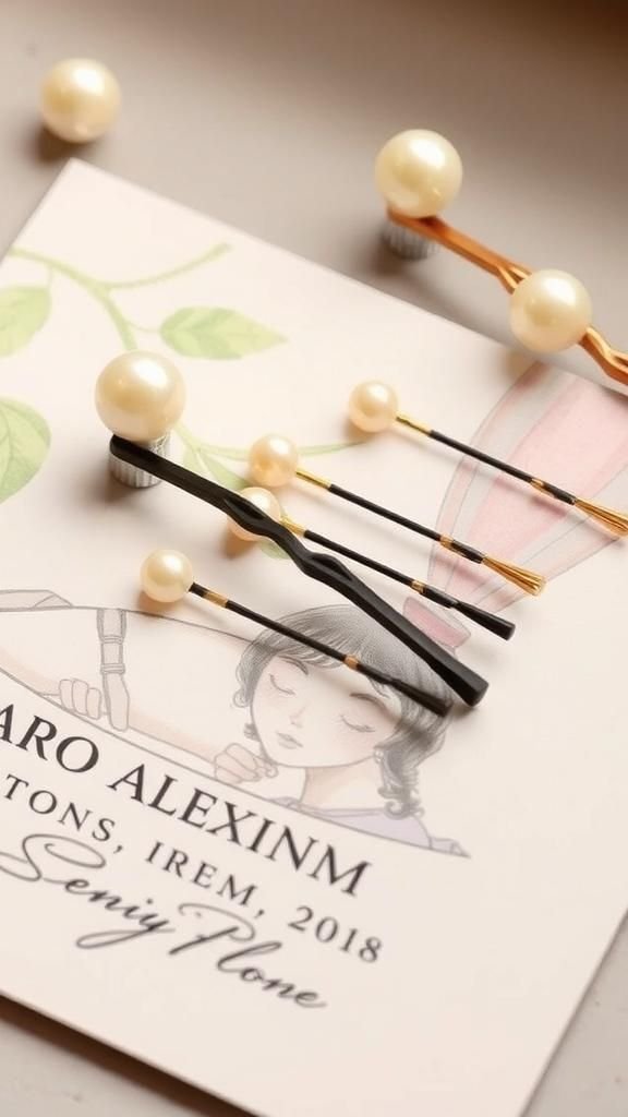 Ensemble De Bobby Pins Perlées Pour Stylings Multiples