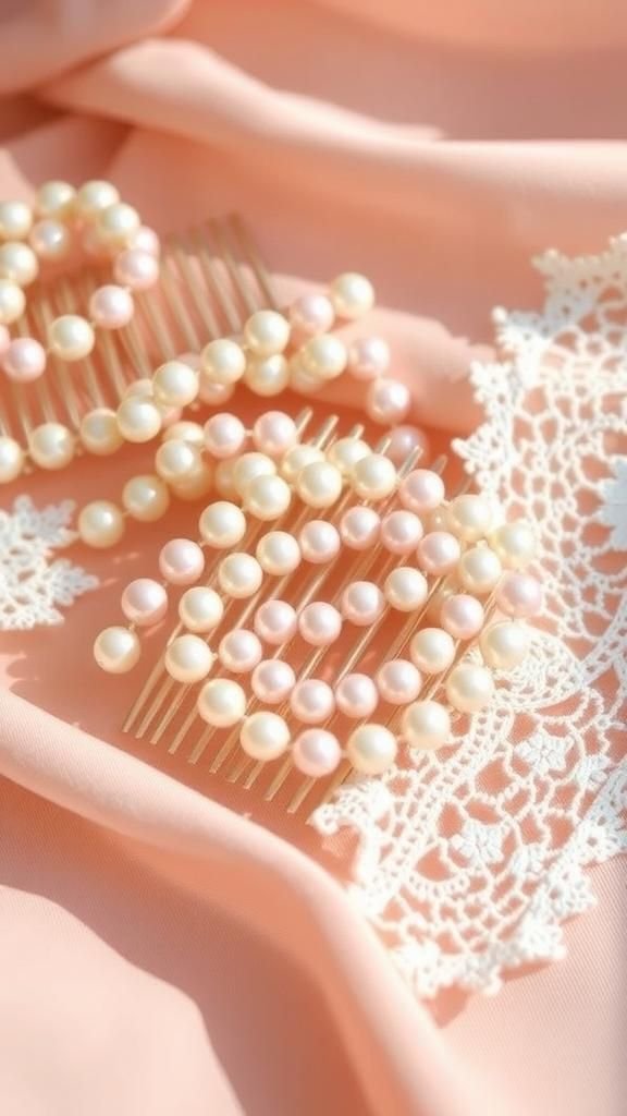 Peignes Perlés Superposés Pour Look Romantique