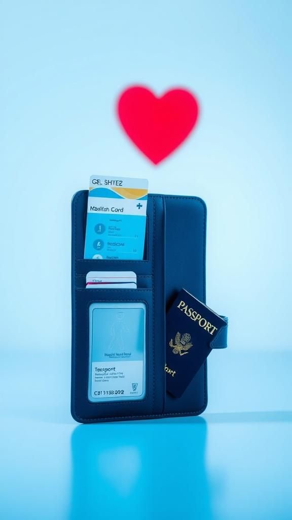 Portadocumentos De Viaje Con Compartimento Para Tarjeta Sanitaria