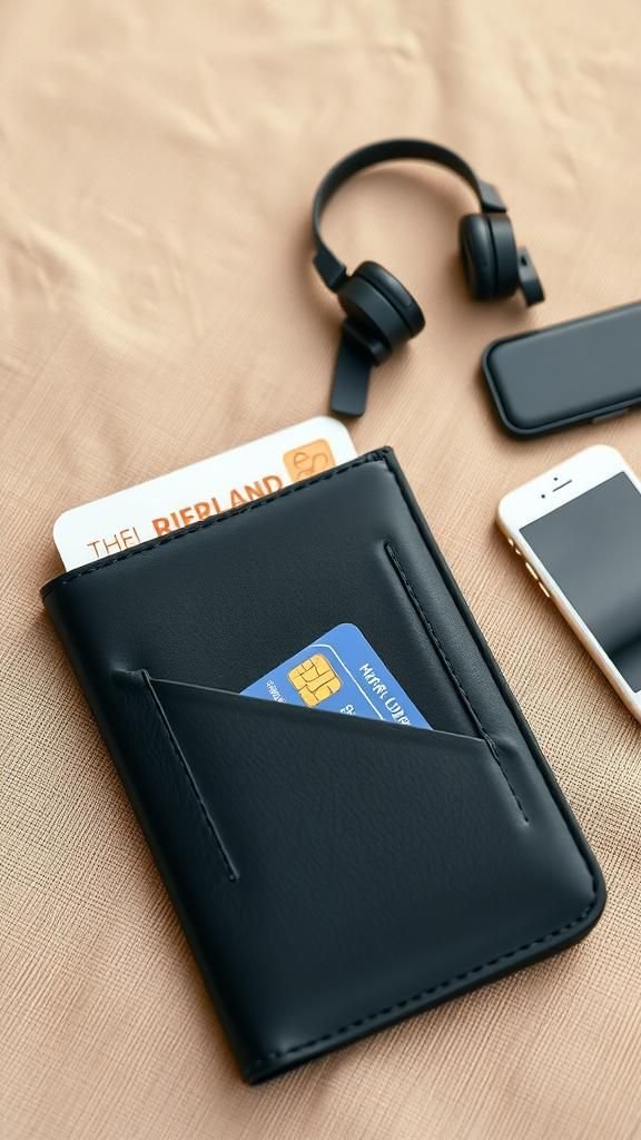 Portadocumentos De Viaje Con Compartimento Para Tarjeta SIM