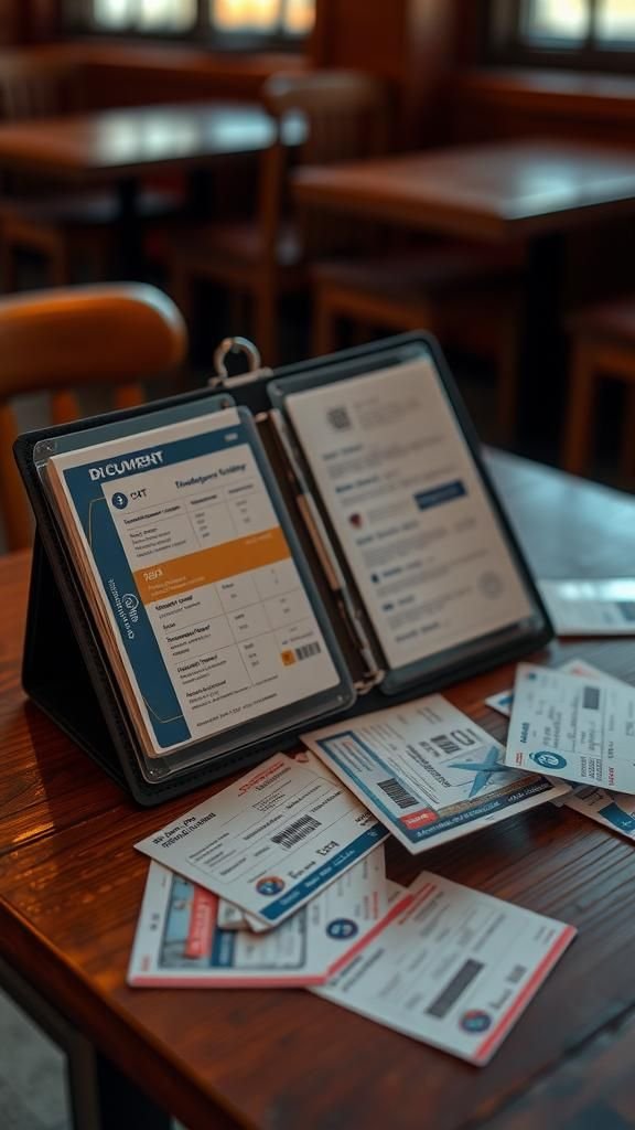 Portadocumentos De Viaje Con Separador Para Tickets