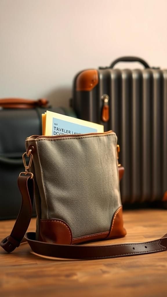 Portadocumentos De Viaje Convertible En Pequeño Bolso