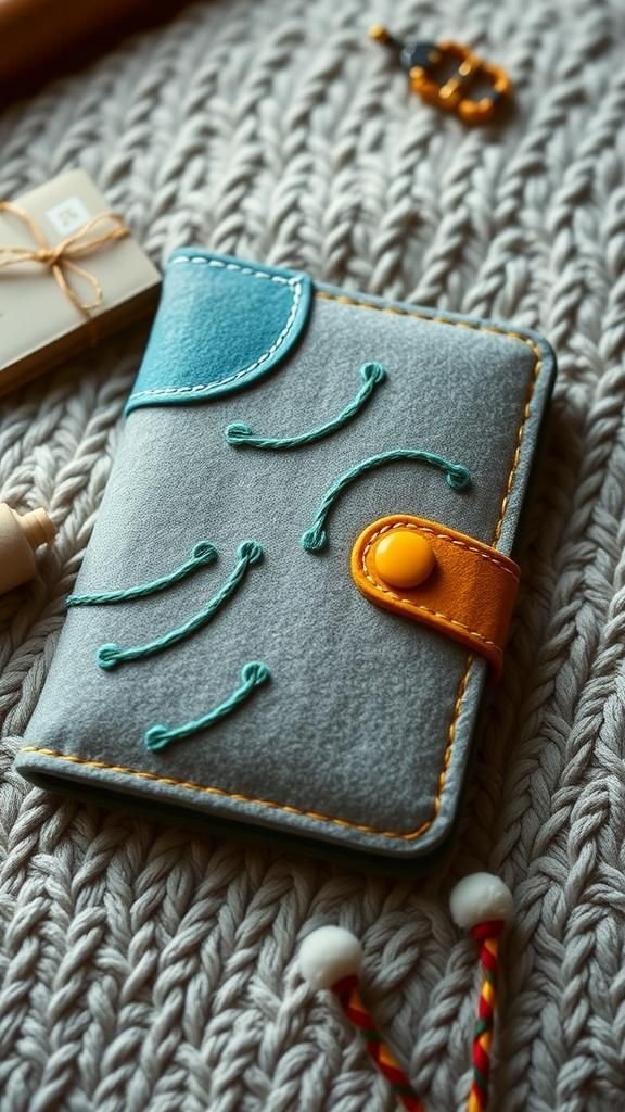 Portadocumentos De Viaje En Fieltro Con Detalles Coloridos