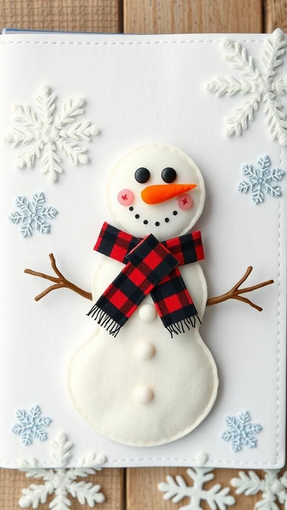 Peekaboo Snowman With Button Eyes And Scarf