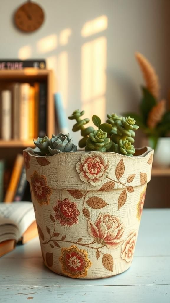 Découpage Poétique Avec Papier Collé Sur Pots