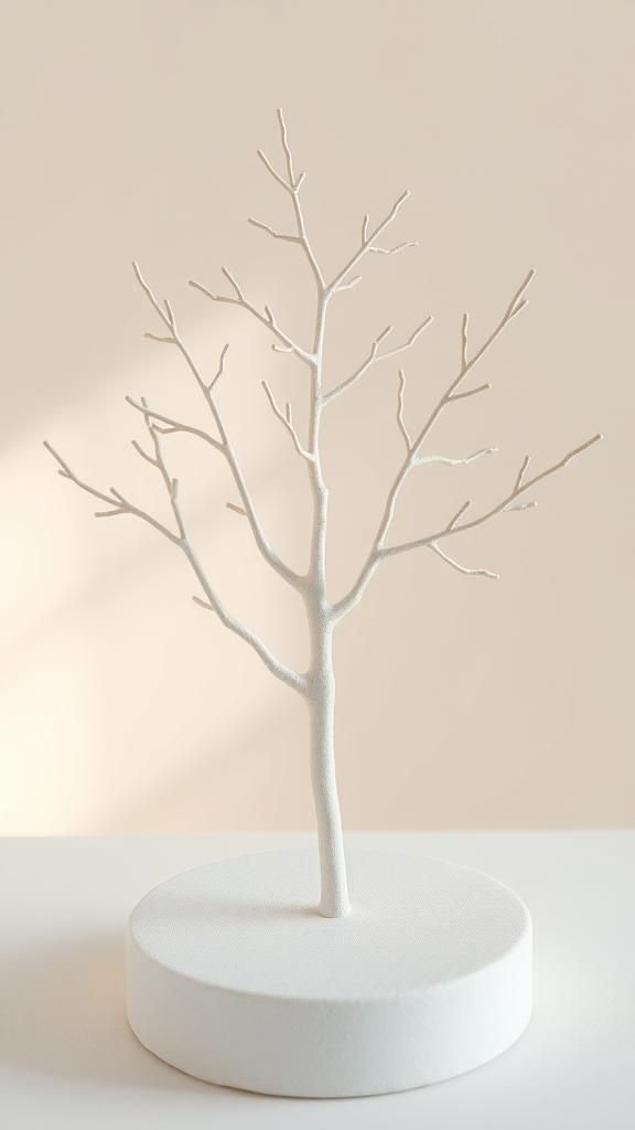Arbre À Bijoux Minimaliste En Argile Épuré