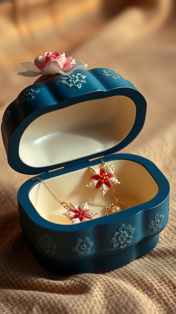 Boîte À Bijoux Sculpturale Avec Couvercle En Argile