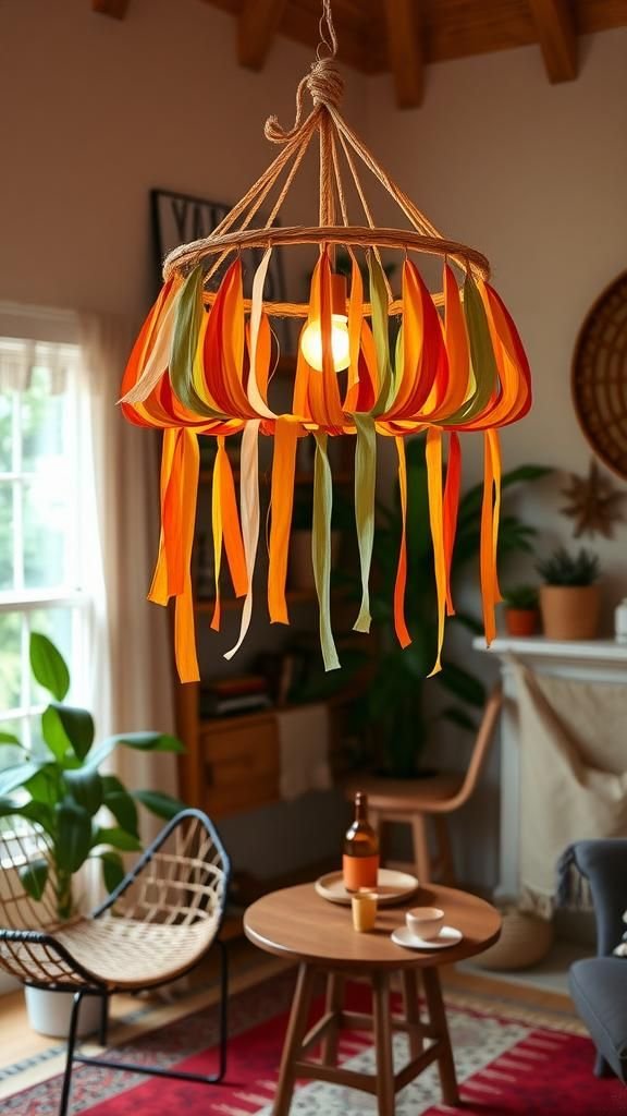 Boho Tassel Ribbon Chandelier For Eclectic Living Spaces