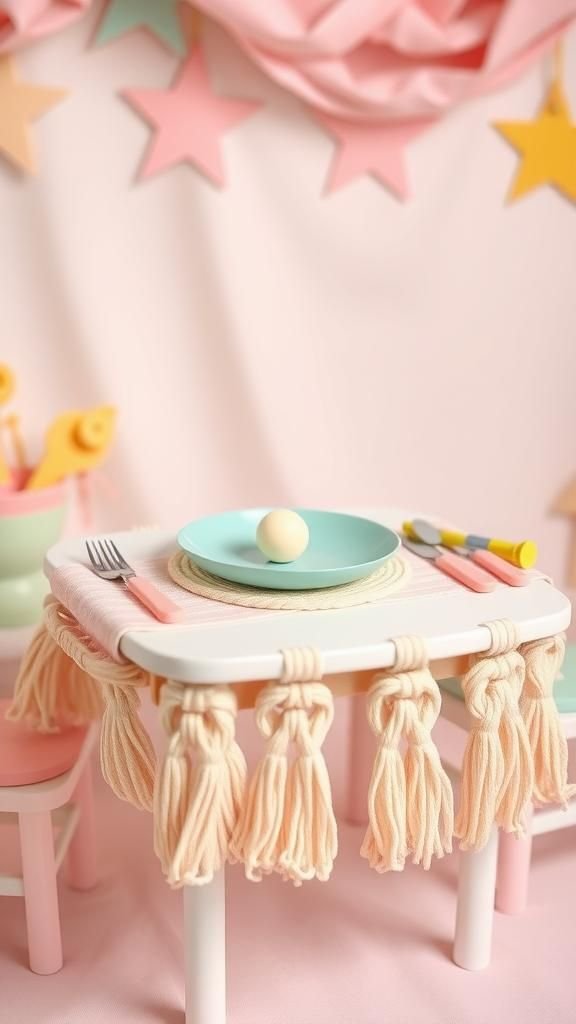 Set De Table En Macramé Pour Enfant Coloré Et Doux