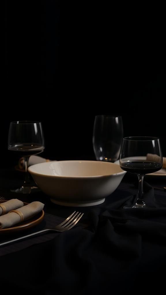 Set De Table Macramé Noir Profond Pour Soirées Intimes