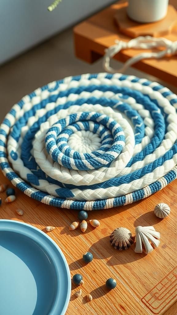 Set Rond En Macramé Style Marin Cotier