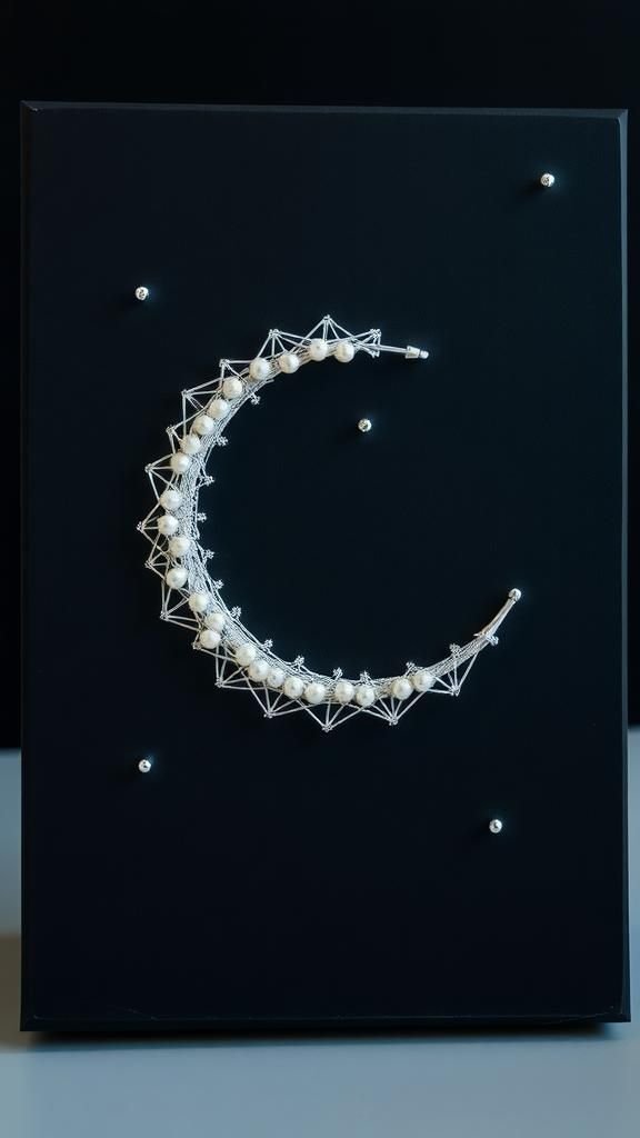 Moon And Constellation String Art With Sparkle Thread