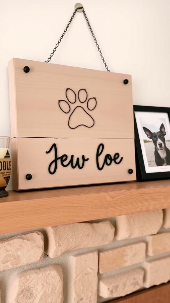 Paw Print Memorial String Art With Pet Name