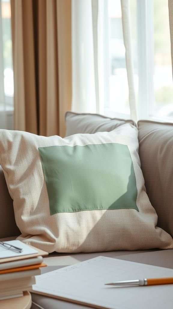 Cozy throw pillow decal with subtle texture