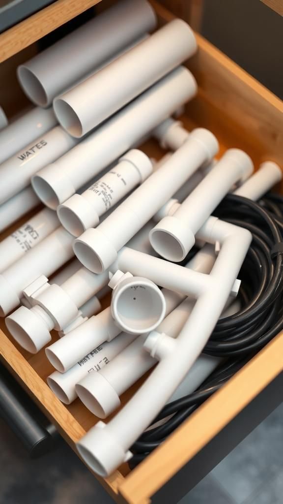 PVC pipe cord and cable organizer for tidy tech