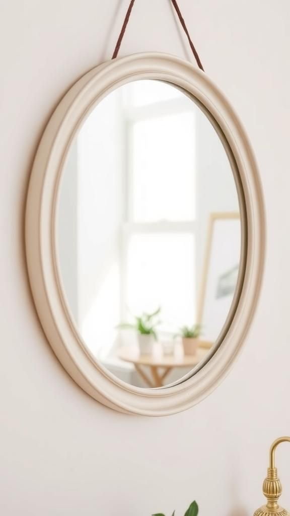 Minimalist circle mirror with painted frame