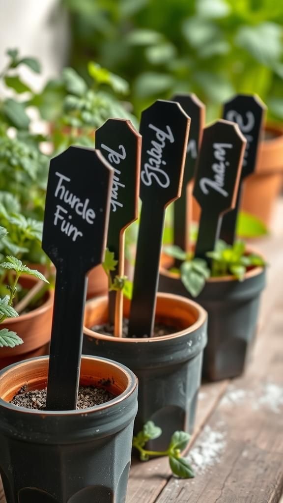 Chalkboard paint on sticks for ever-changing notes
