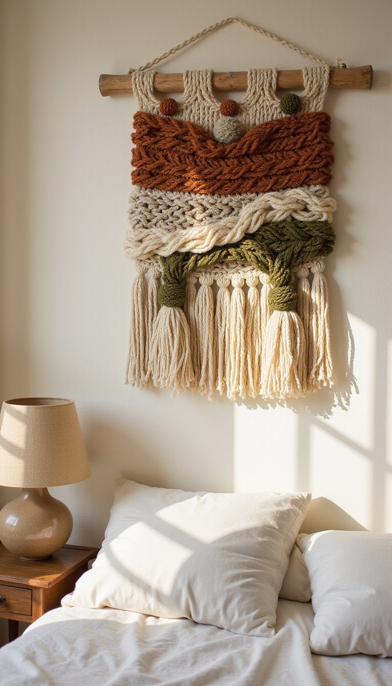 Boho Yarn Wall Hanging with Cheap Rings