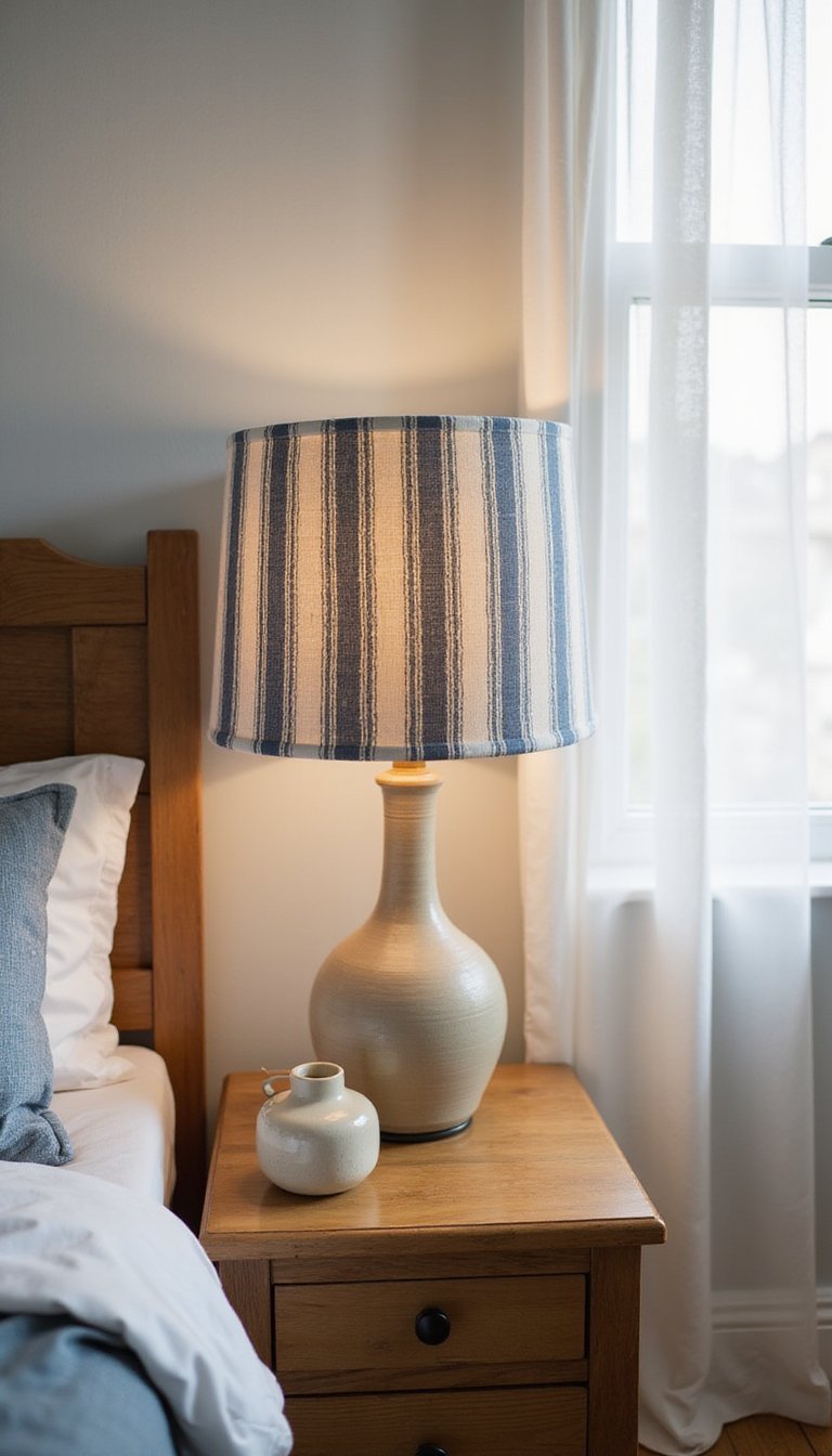 Fabric-Covered Lampshade That Warms a Room