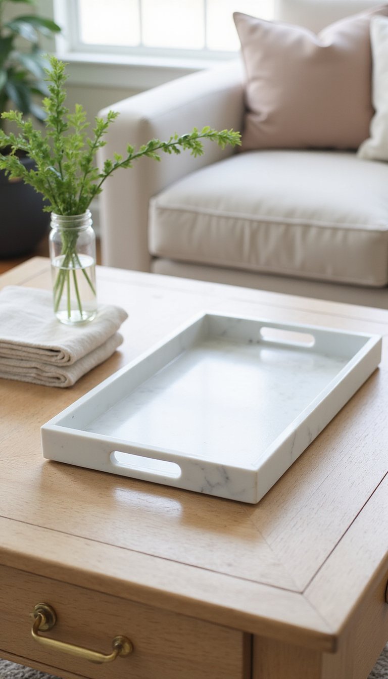 Faux Marble Tray using Contact Paper