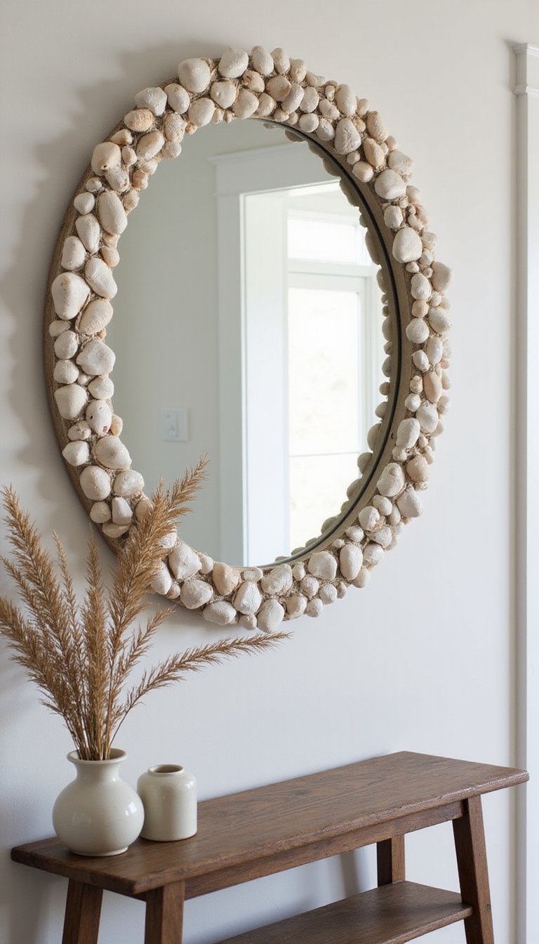 Seashell Mirror Frame for Beachy Entryway