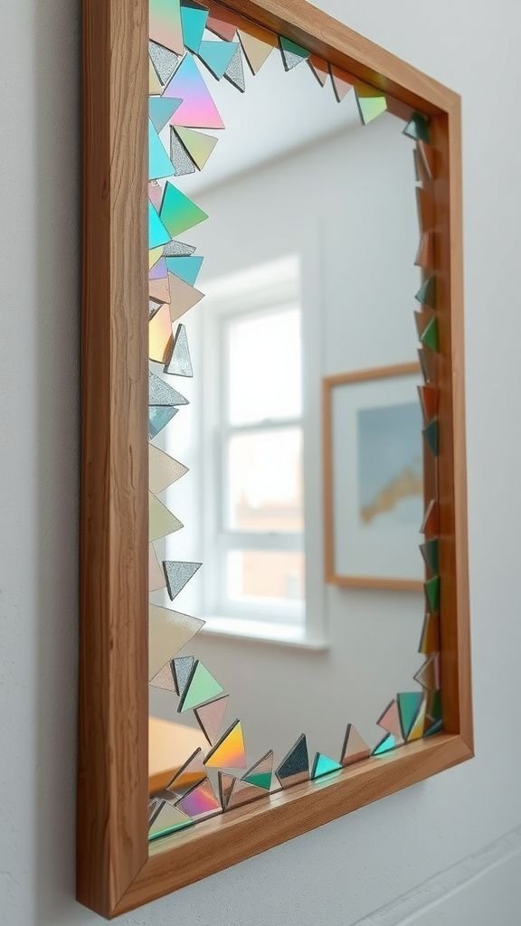 CD mosaic mirror catching fractured light