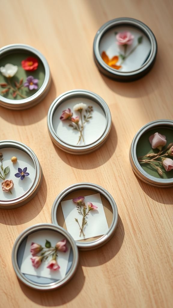 Jar lid magnets with miniature scenes