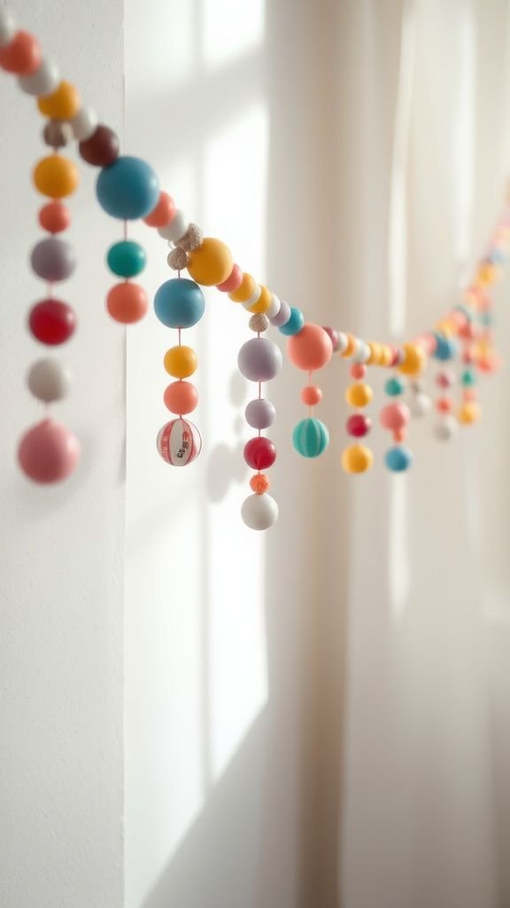 Paper bead garland for a festive corner