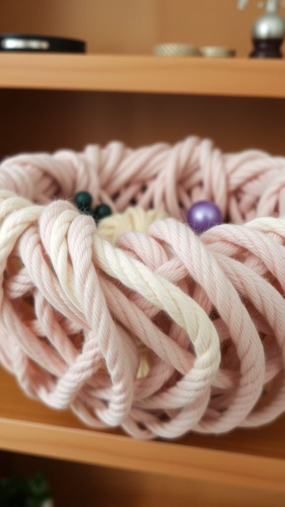 T-shirt yarn bowl with soft cozy texture