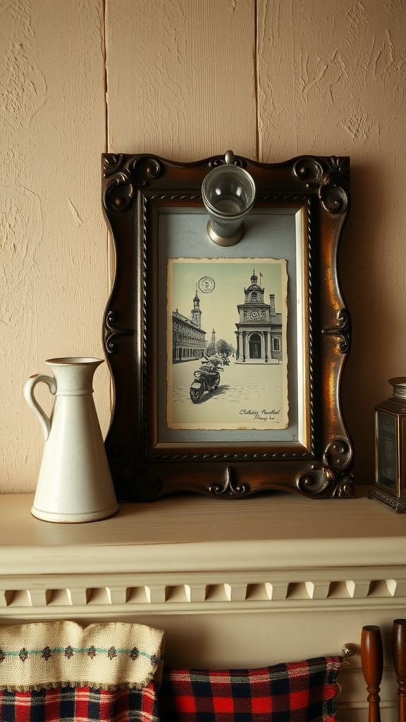 Tin postcard frames with a rustic patina