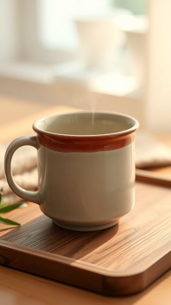 Hand-painted ceramic mug with rustic charm