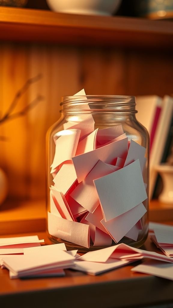 Memory jar filled with handwritten moments