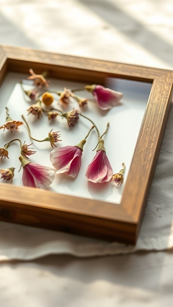 Pressed flower frame for delicate keepsakes