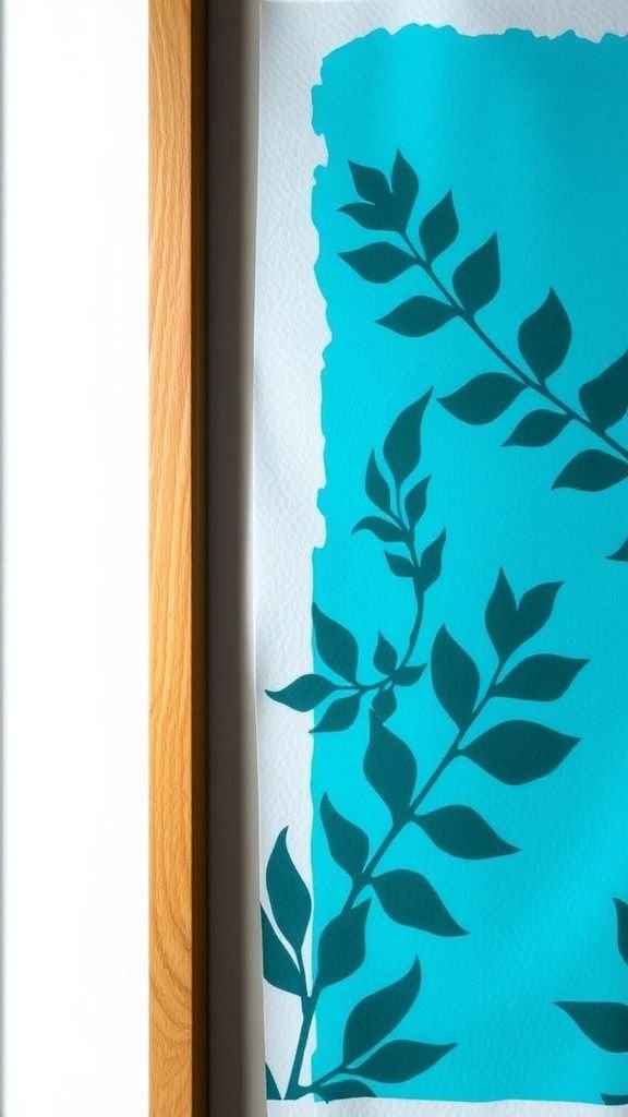 Sunprint art on canvas for botanical silhouettes