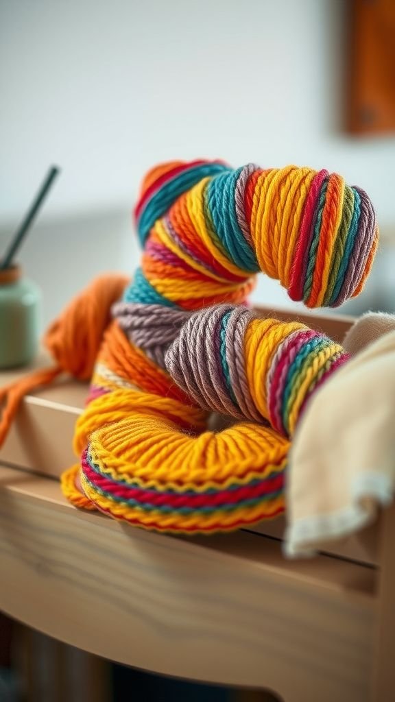 Yarn-wrapped initials for mantel display