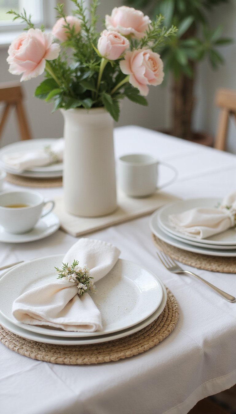 Floral napkin rings for an intimate brunch