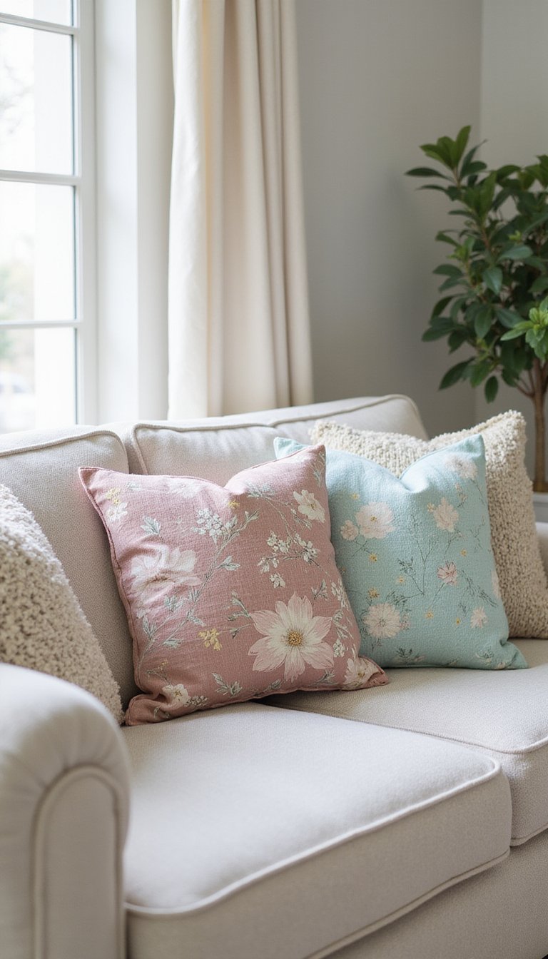 Floral-printed throw pillow covers you can sew
