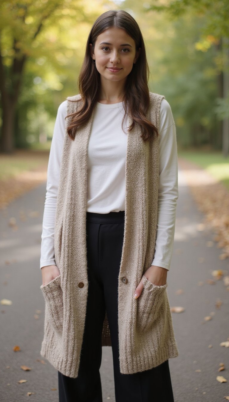 Cardigan into Sleeveless Vest