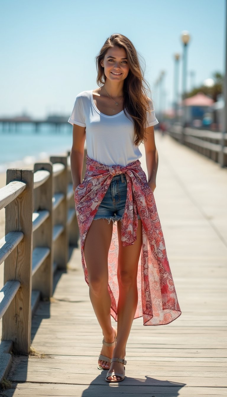 Faux Wrap Skirt from Scarf