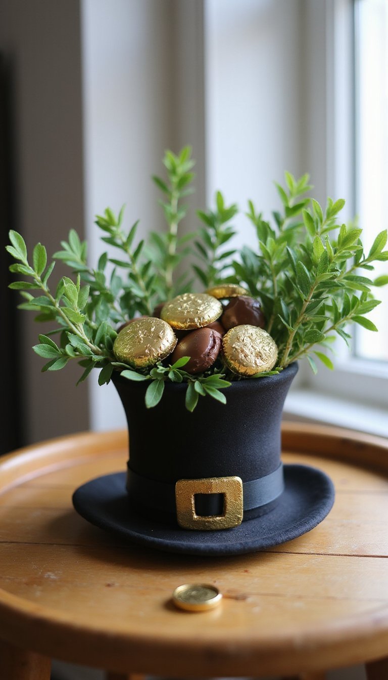 Leprechaun hat centerpiece—playful and small